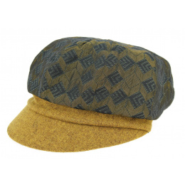 Mustard Wool Diamond Newsboy Cap - Traclet