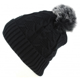 Bonnet à Pompon Chahine Noir- Traclet