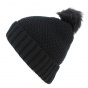 Black Danica Pompom Beanie - Traclet