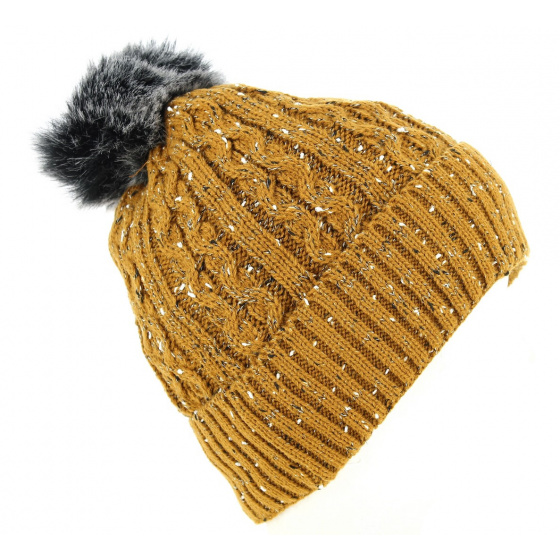 Cazine Mustard Pompom Beanie - Traclet