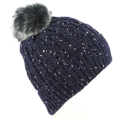 Bonnet à Pompon Cazine Bleu Marine Reference : 4234 | Chapellerie Traclet