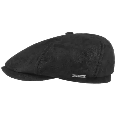 casquette cuir forme 6 cotes stetson coloris noir