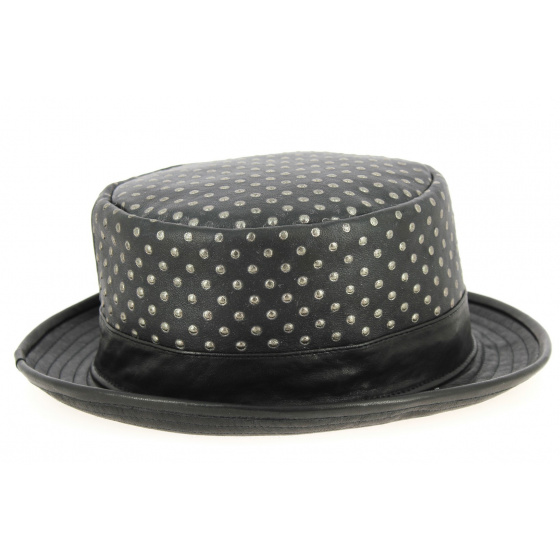 Chapeau Player Dandini Cuir Noir- Traclet  Chapeau Player Dandini Cuir Noir- Traclet