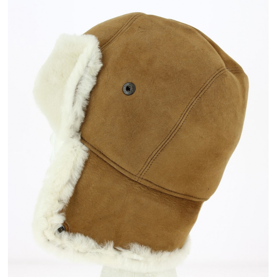 Cossack Sheepskin Toque / Ushanka Hat Camel - Traclet