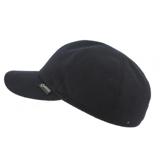Monaco Gore-tex Wool Black Ear Flap Cap - Gottmann Monaco Gore-tex Wool Black Ear Flap Cap - Gottmann