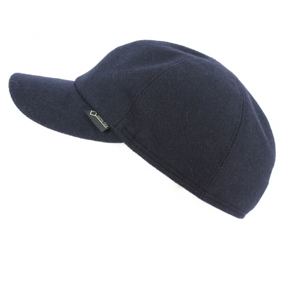 Monaco Gore-Tex Navy Wool Earflap Cap- Gottmann