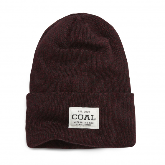 The Uniform Burgundy Beanie- Coal
