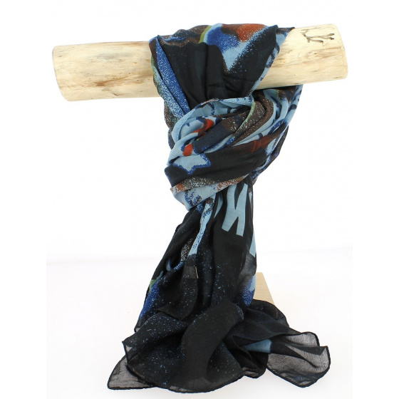 Grey and black Madras scarf