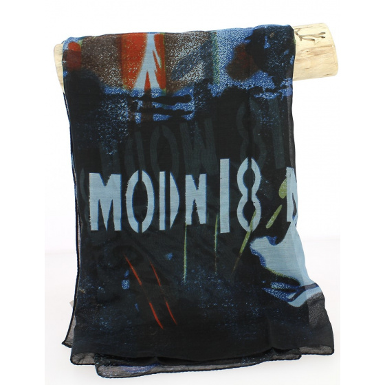 Foulard Madras gris et noir