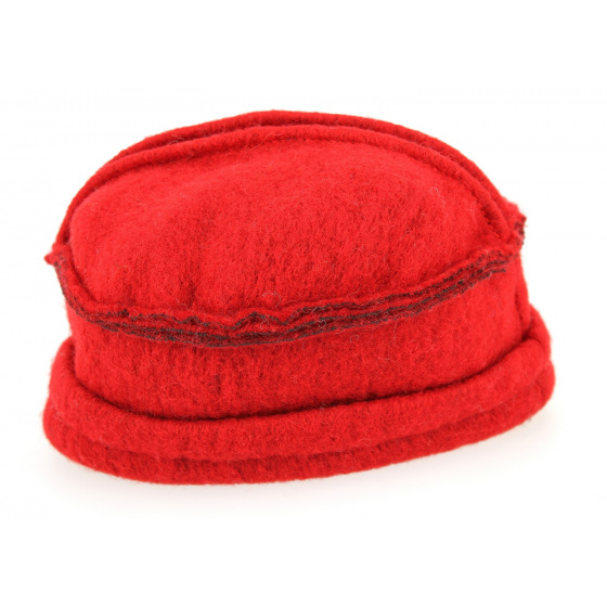 Red Wool Valérie Hat - Traclet