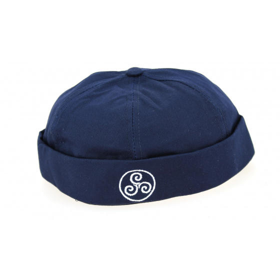 Navy Cotton Docker Beanie Triskel - Traclet