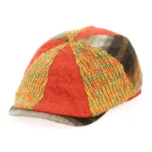 Orange Patchwork Duck Bill Cap - Traclet Reference: 9800 | Chapellerie Traclet