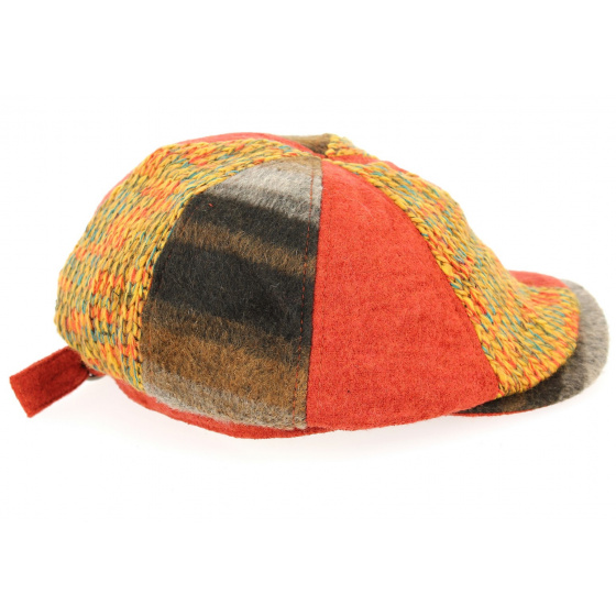 Orange Patchwork Duck Bill Cap - Traclet