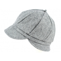Deborah Wool & Cotton Cloche Hat in Gray - Traclet