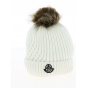 White Detachable Pom-Pom Beanie - Traclet