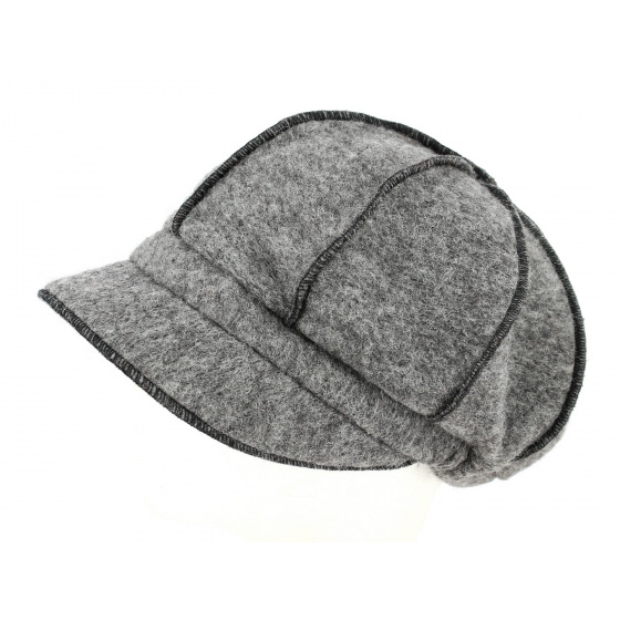 Grey Wool Newsboy Cap - Traclet