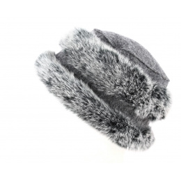 Megeve Gray Boiled Wool Toque - Traclet