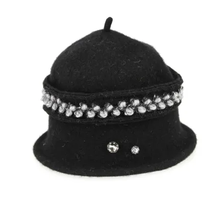 Women's Black Wool Beanie - Traclet Reference: 8532 | Traclet Hat Shop