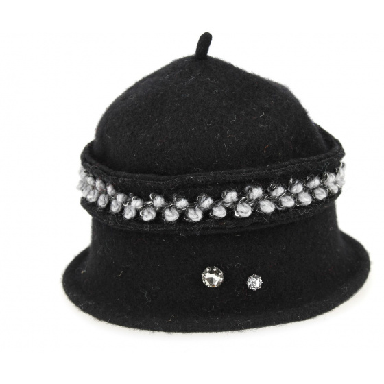 Women's Black Wool Beanie - Traclet