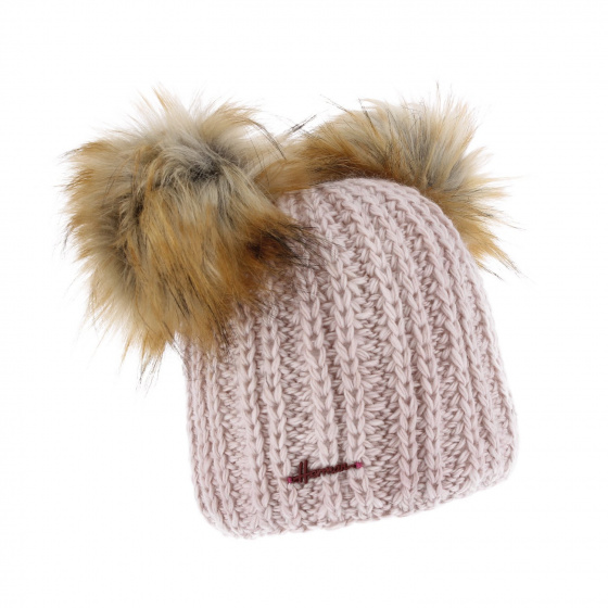 Maggy Beige Pom-Pom Beanie - Herman