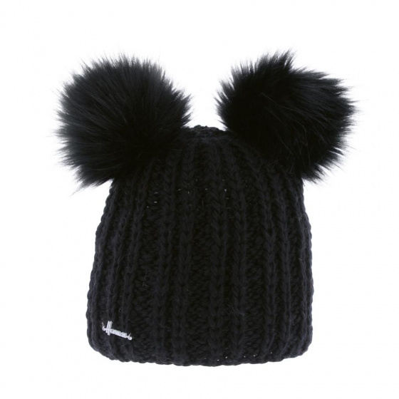 Black Maggy Pom-Pom Beanie - Herman
