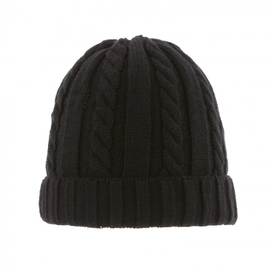 Black Edmond Twisted Beanie - Herman