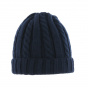 Edmond Navy Blue Twisted Beanie- Herman 