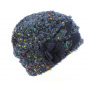 Women's Navy Wool Tacconi Beanie - Traclet