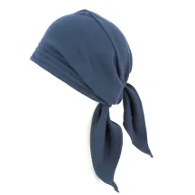 Turban Foulard Chimiothérapie Coton Marine- Traclet  Reference : 5259 | Chapellerie Traclet