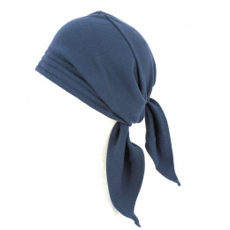 Turban Scarf Chemotherapy Cotton Navy - Traclet