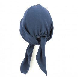 Navy Cotton Chemotherapy Scarf Turban - Traclet