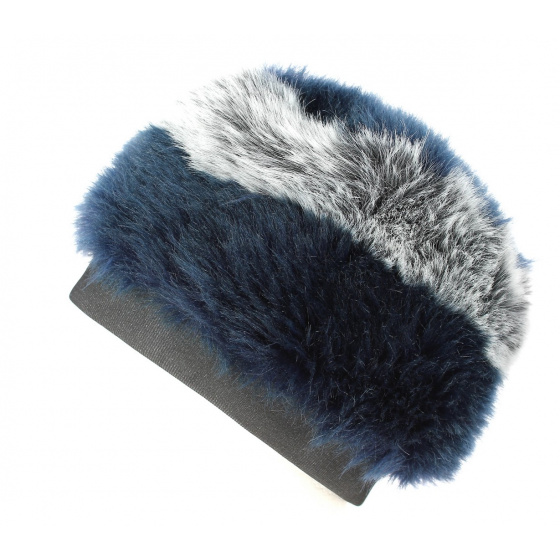 Toque Reggio Fausse Fourrure Bleu Marine- Traclet 