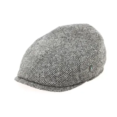 Grey Wool Chevron Rounded Cap - City Sport Reference: 6622 | Chapellerie Traclet