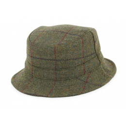 Reversible Bucket Hat Clipper Checkered Khaki Wool & Cotton - City Sport