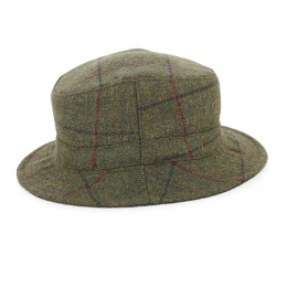 Reversible Bucket Hat Clipper Checkered Khaki Wool & Cotton - City Sport