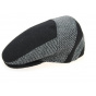 Black & Gray Wool Ferrara Flat Cap - Traclet