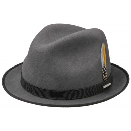 Chapeau Player Wrentham Feutre Laine Gris- Stetson