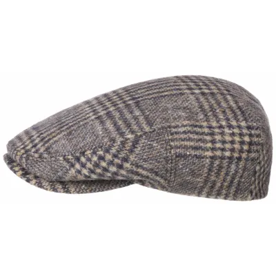 Casquette Plate Kent Laine Vierge Carreaux- Stetson Reference : 5486 | Chapellerie Traclet