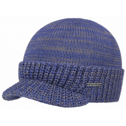 Blue Cotton Beanie Cap - Stetson