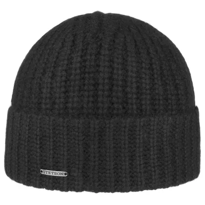 Deluxe Cashmere Beanie Black - Stetson Reference: 7222 | Traclet Hat Shop