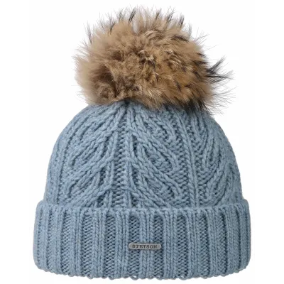 Bonnet à Pompon Lanette Bleu- Stetson Reference : 7493 | Chapellerie Traclet