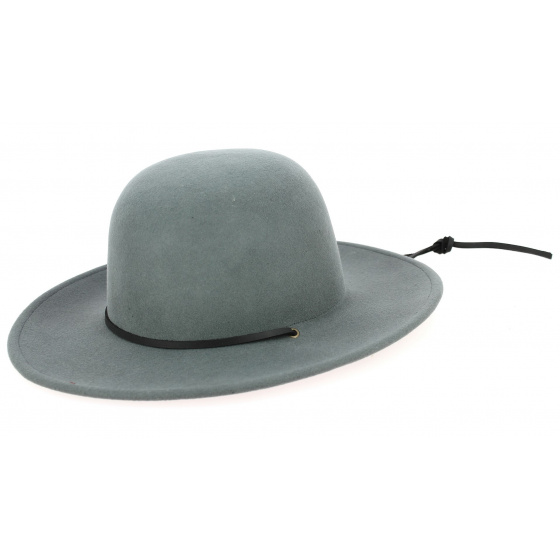 Unisex Tiller Wide Brim Hat Wool Felt Cement - Brixton