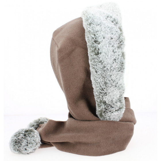 Capuche Norell Polaire Fausse Fourrure Noisette- Traclet Capuche Norell Polaire Fausse Fourrure Noisette- Traclet