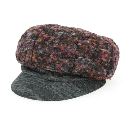 Casquette Gavroche Elorine Bordeaux & Anthracite- Mtm Reference : 2310 | Chapellerie Traclet