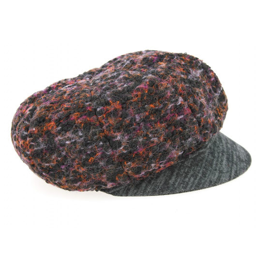 Elorine Burgundy & Anthracite Newsboy Cap - Mtm