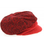 Black & Red Elorine Newsboy Cap - Mtm