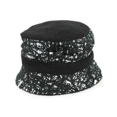 Chapeau Cloche Filcha Noir et Blanc- Mtm Reference : 4703 | Chapellerie Traclet