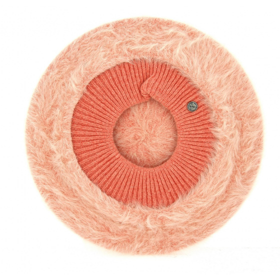 Béret Parisienne Angora Corail- Héritage par Laulhère