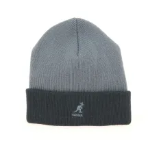 Bonnet Acrylique Pull-On Noir & Gris- Kangol Reference : 4280 | Chapellerie Traclet