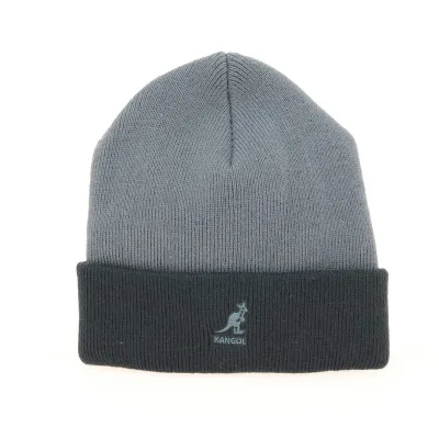 Bonnet Acrylique Pull-On Noir & Gris- Kangol Reference : 4280 | Chapellerie Traclet